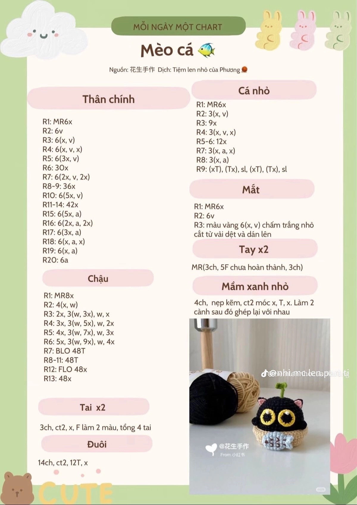 Túi dâu tây hồng trắng len móc