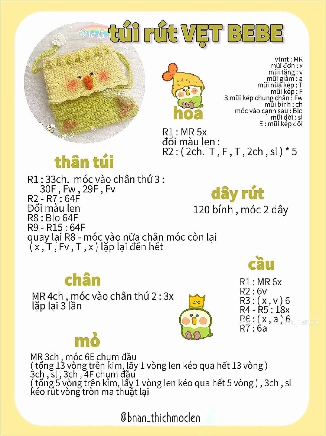 Túi dâu tây hồng trắng len móc