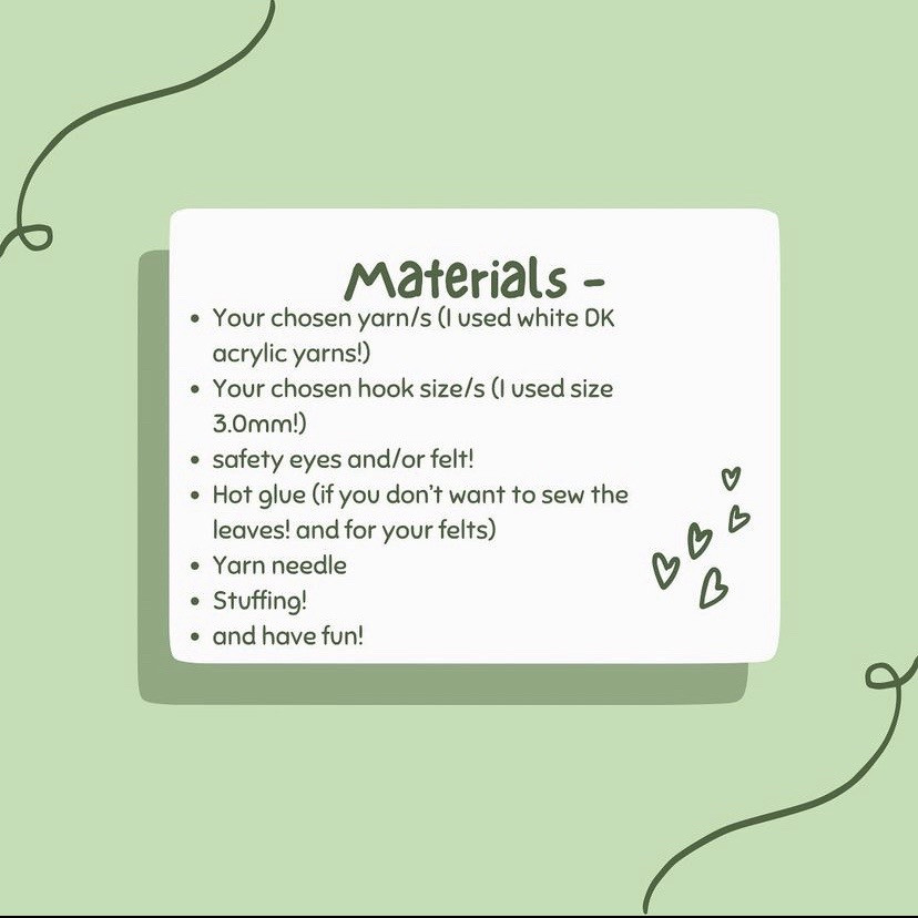 Tulip Pal Free Crochet Pattern: Materials, Abbreviations & Body Instructions