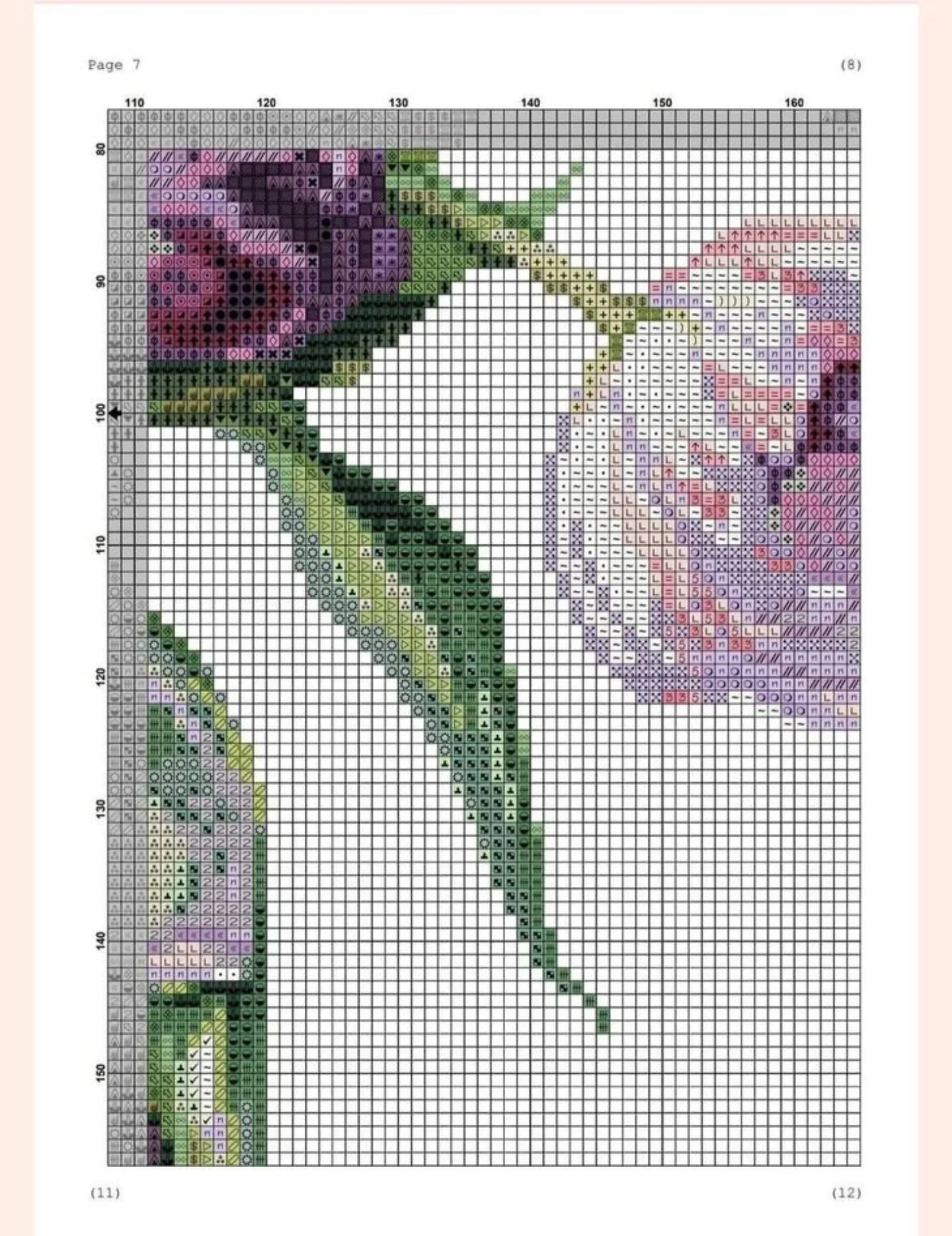 Tulips in a Glass Jar Cross Stitch Pixel Chart Pattern