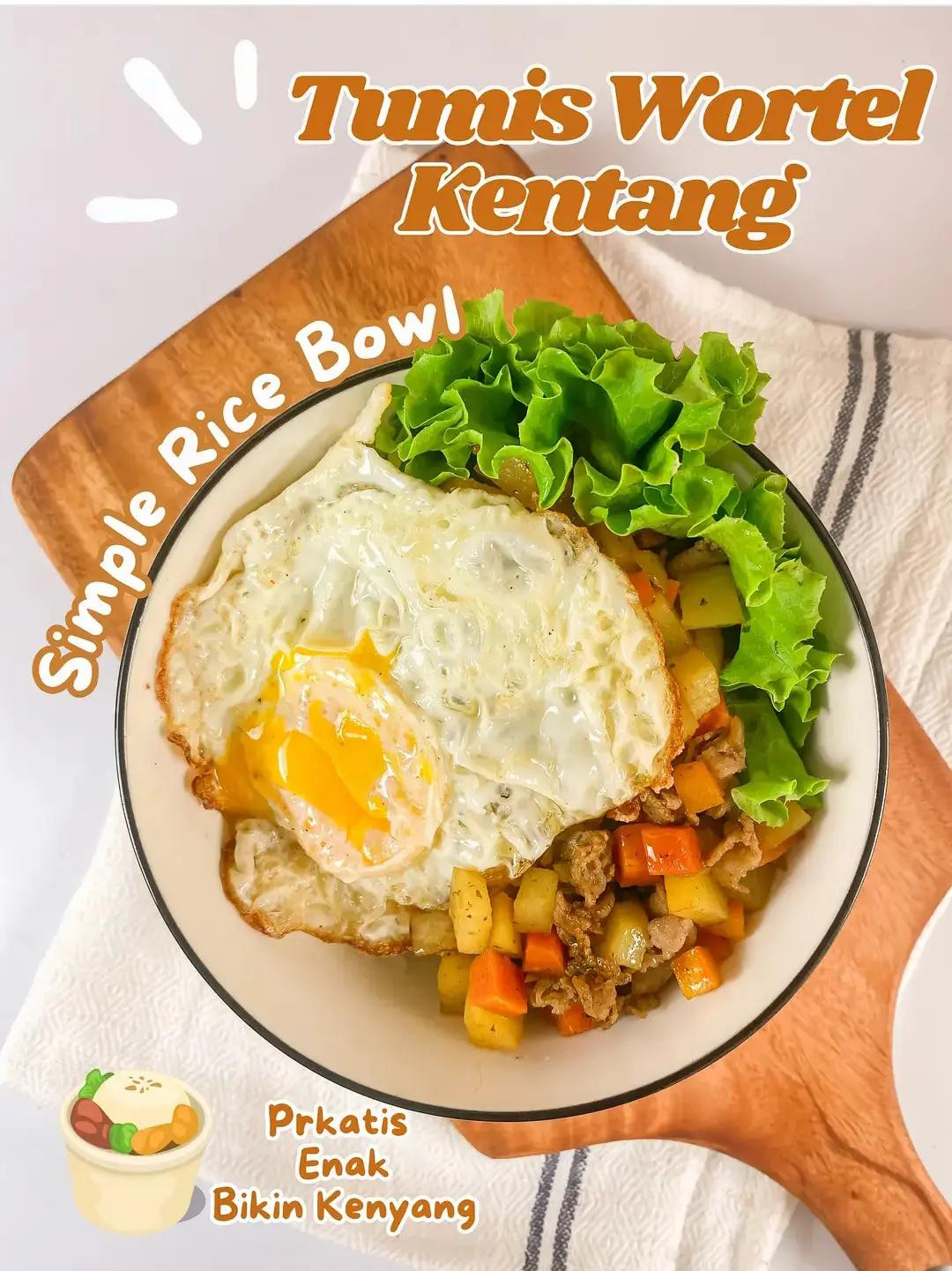Tumis Wortel Kentang: Bowl cơm đơn giản với thịt bò, cà rốt và khoai tây