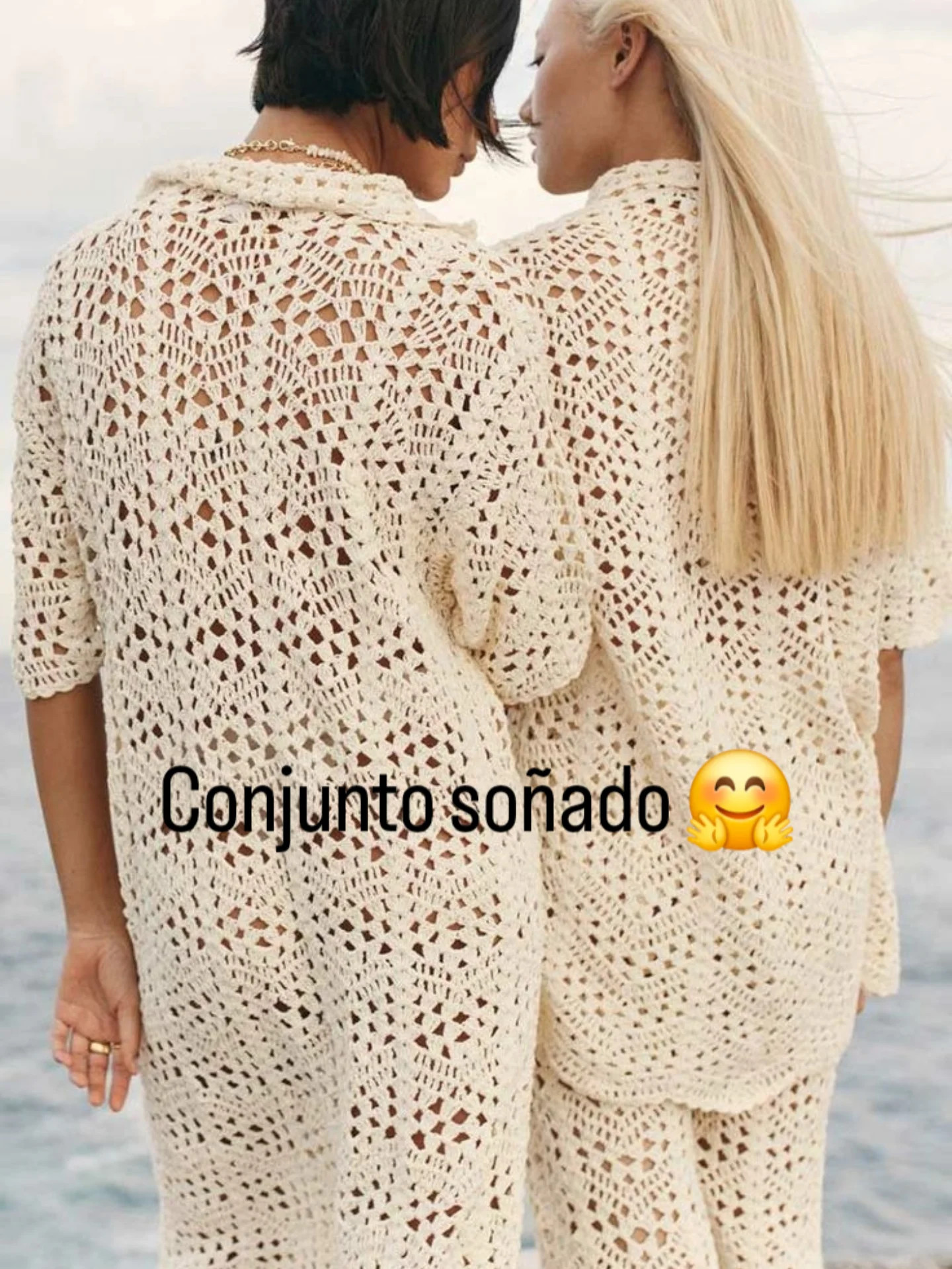 Túnica y conjunto crochet con punto zigzag fantasía en algodón