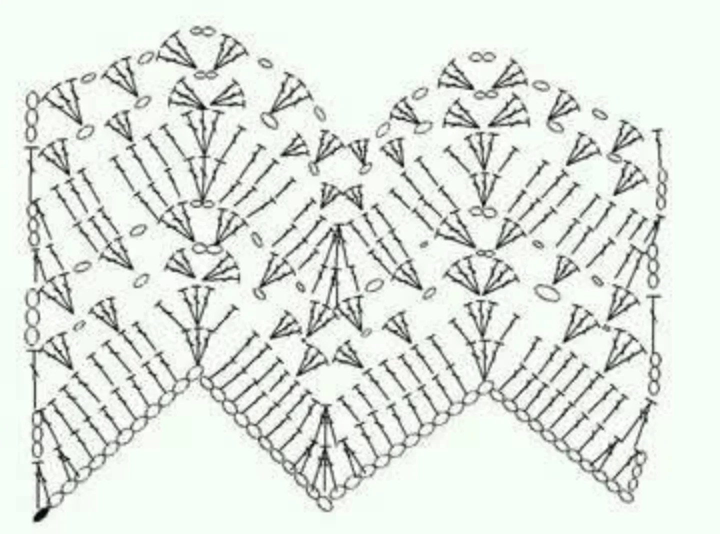 Túnica y conjunto crochet con punto zigzag fantasía en algodón