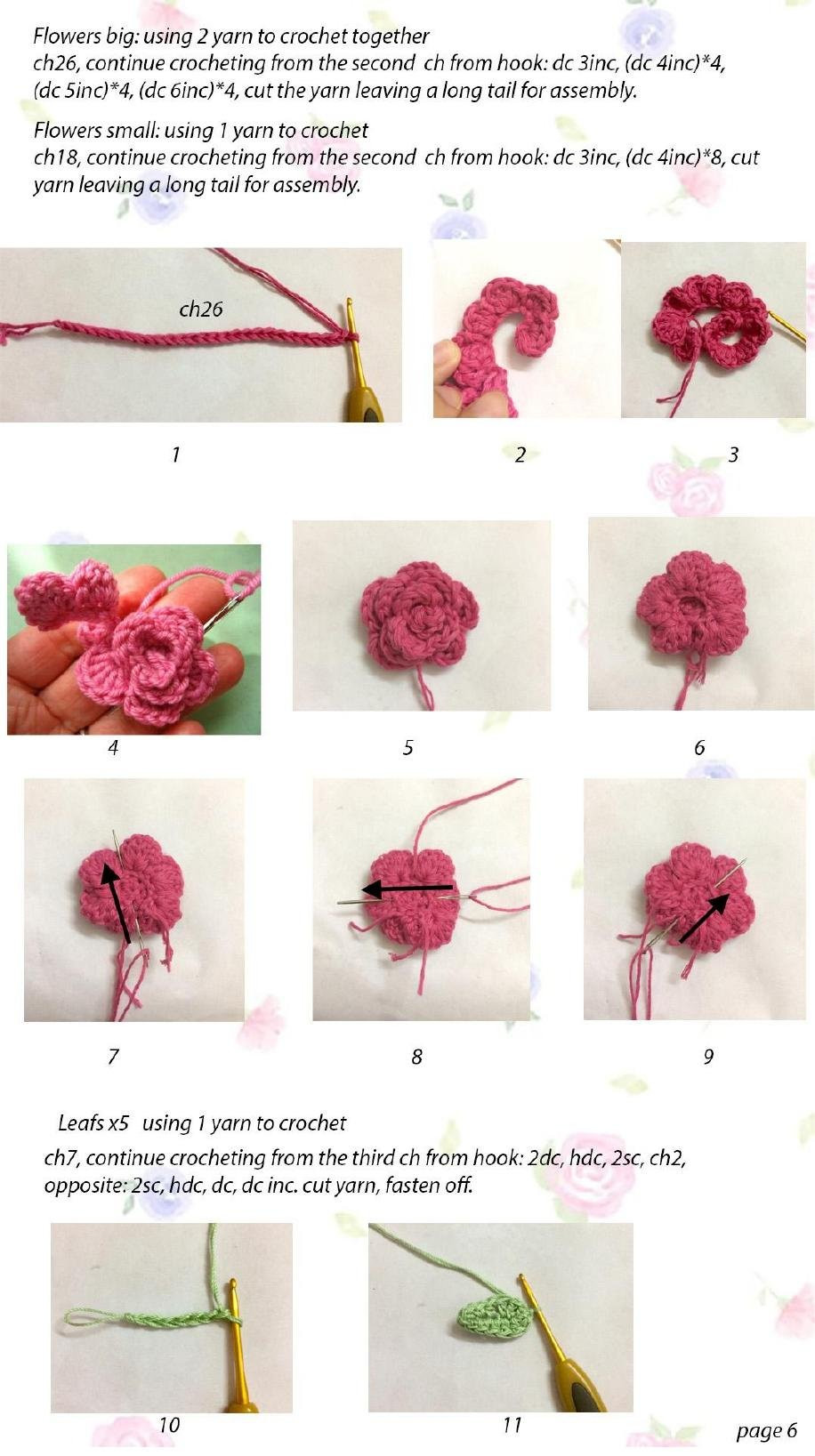 Turtle carrying flowers crochet pattern with detailed chart and materials