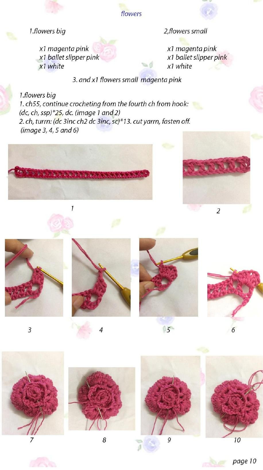 Turtle carrying flowers crochet pattern with detailed chart and materials