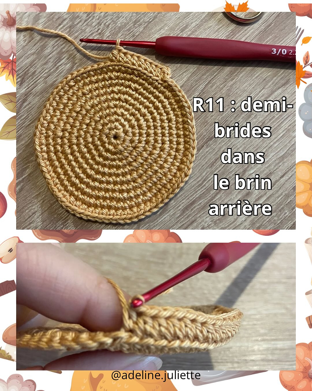 Tuto gratuit tarlette au potiron au crochet - Partie 1: Fond de la tarte