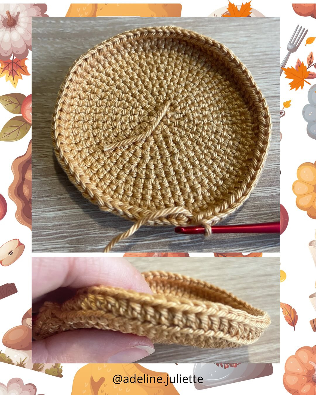 Tuto gratuit tarlette au potiron au crochet - Partie 1: Fond de la tarte
