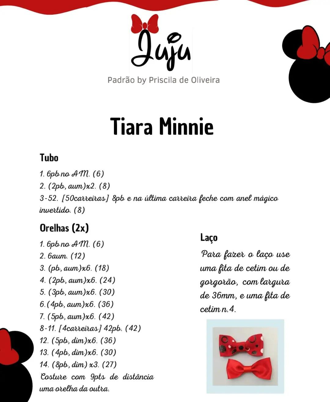 Tutoriais de Amigurumi Búp bê Juju Minnie: Materiais e Padrão Móc Len