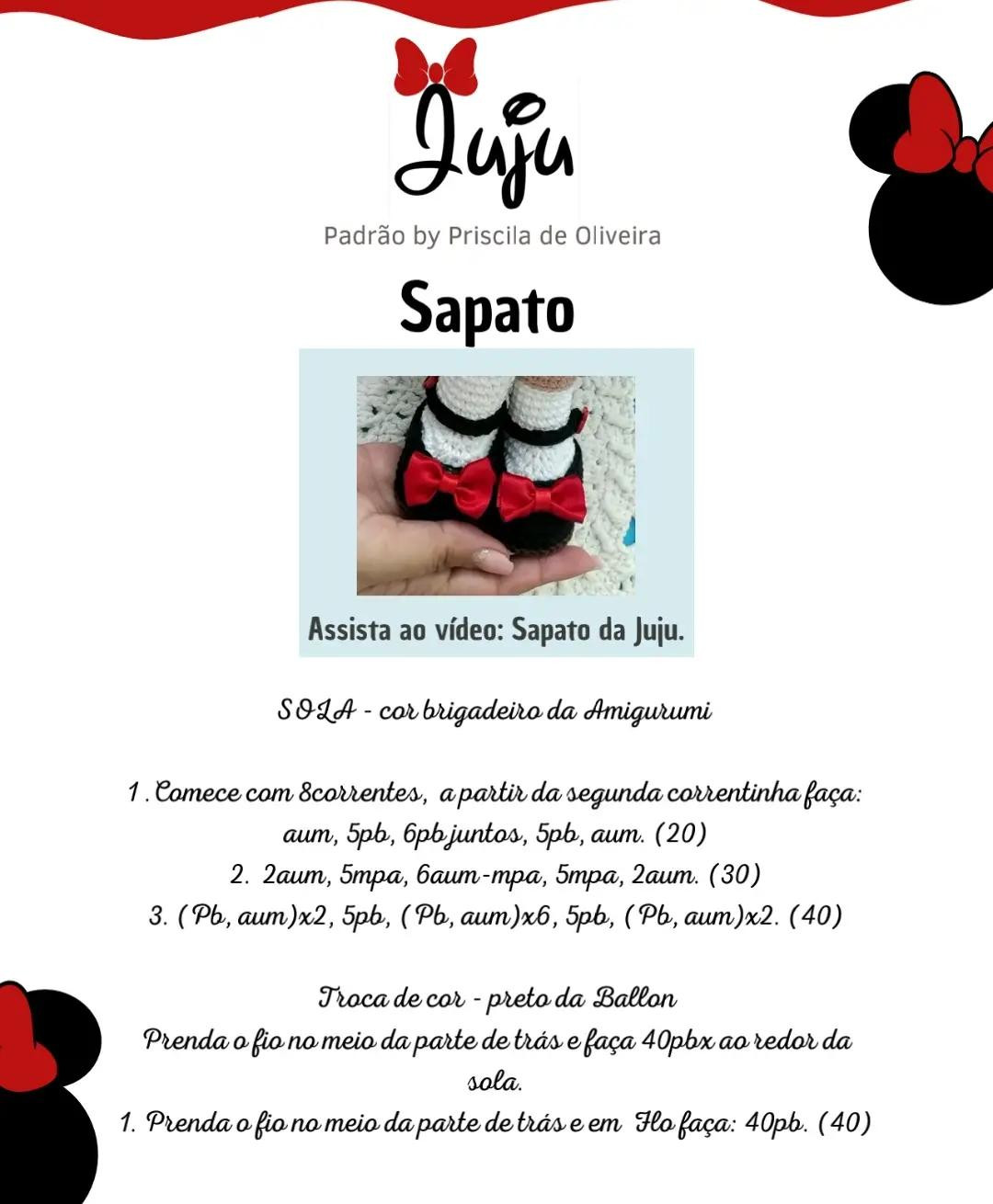 Tutoriais de Amigurumi Búp bê Juju Minnie: Materiais e Padrão Móc Len