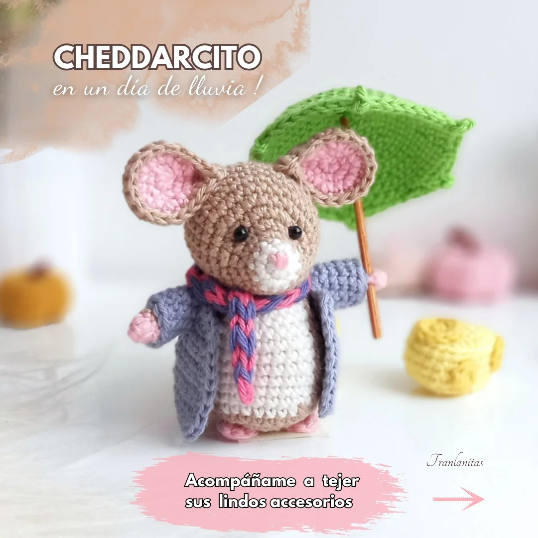 Tutorial Accesorios Cheddarcito: Abrigo, Bufanda y Paraguas