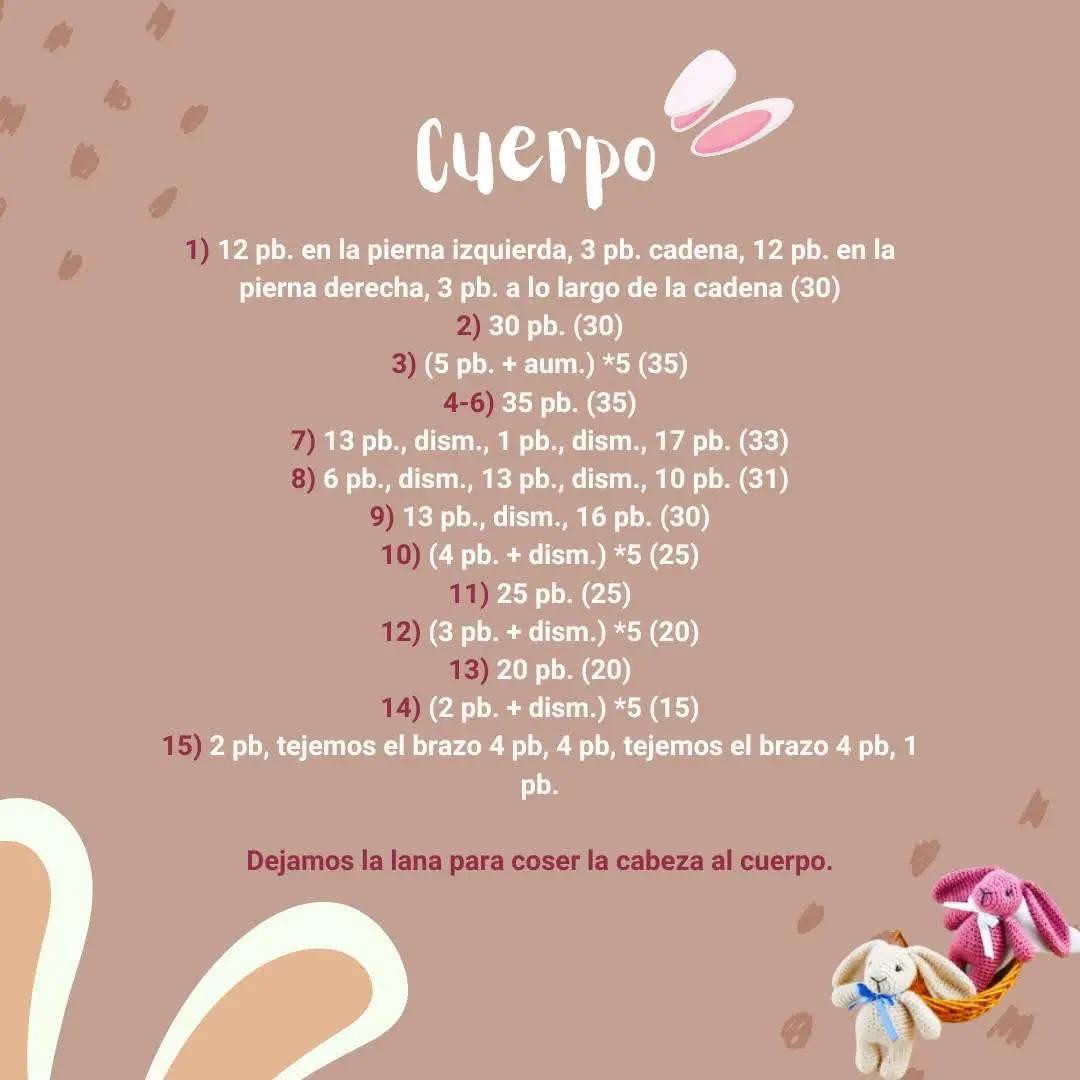 Tutorial Amigurumi Conejo Rosa y Blanco