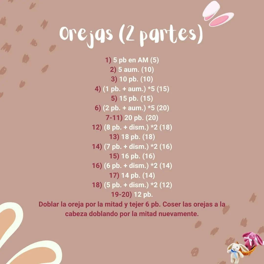 Tutorial Amigurumi Conejo Rosa y Blanco