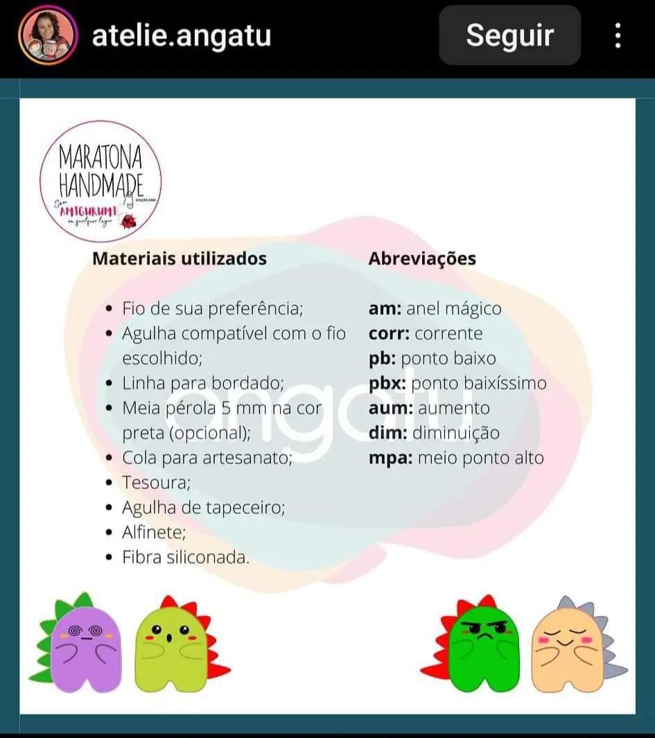 Tutorial Amigurumi Dinumor: Móc len con khủng long dễ thương