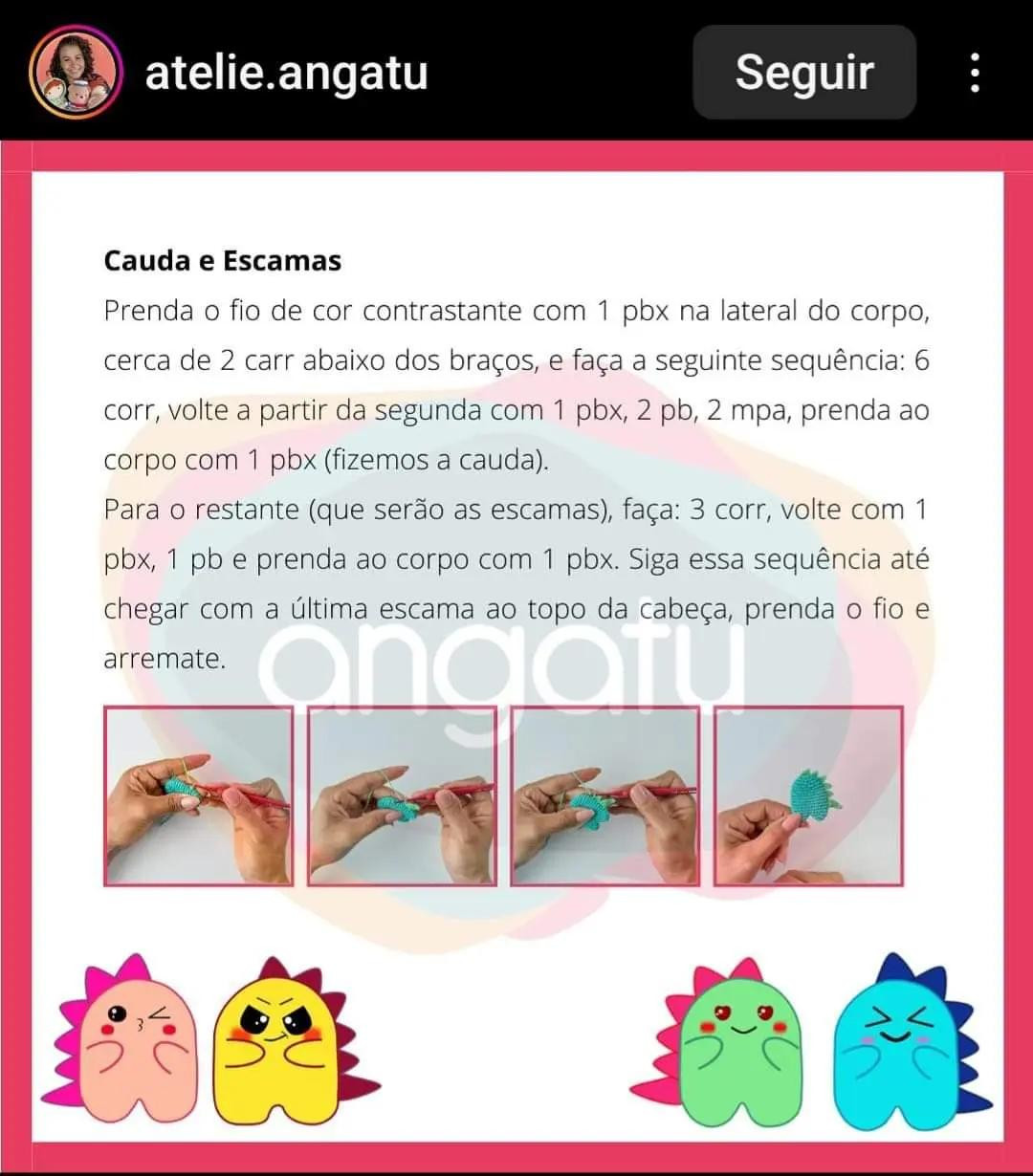 Tutorial Amigurumi Dinumor: Móc len con khủng long dễ thương