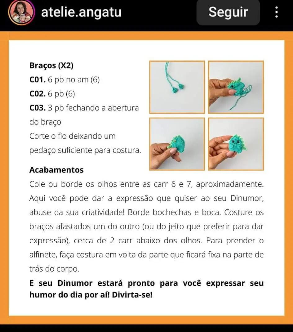 Tutorial Amigurumi Dinumor: Móc len con khủng long dễ thương