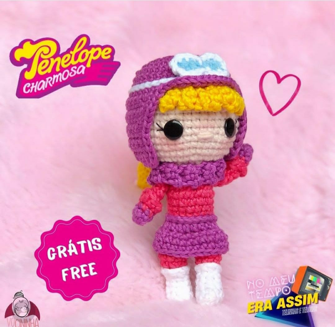 Tutorial Amigurumi Grátis: Penélope Charmosa - Guia Completo de Crochê