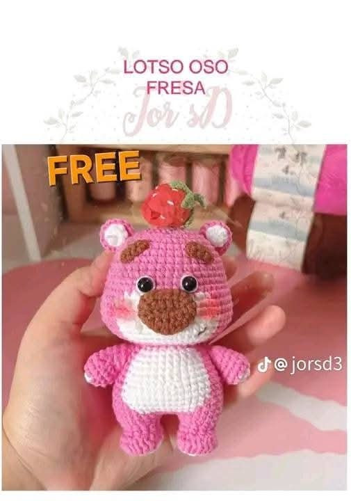 Tutorial Amigurumi Gummy Bear Rosa Fresa - Patrón Gratis