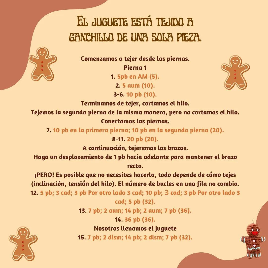 Tutorial Amigurumi Hombre de Jengibre Llavero