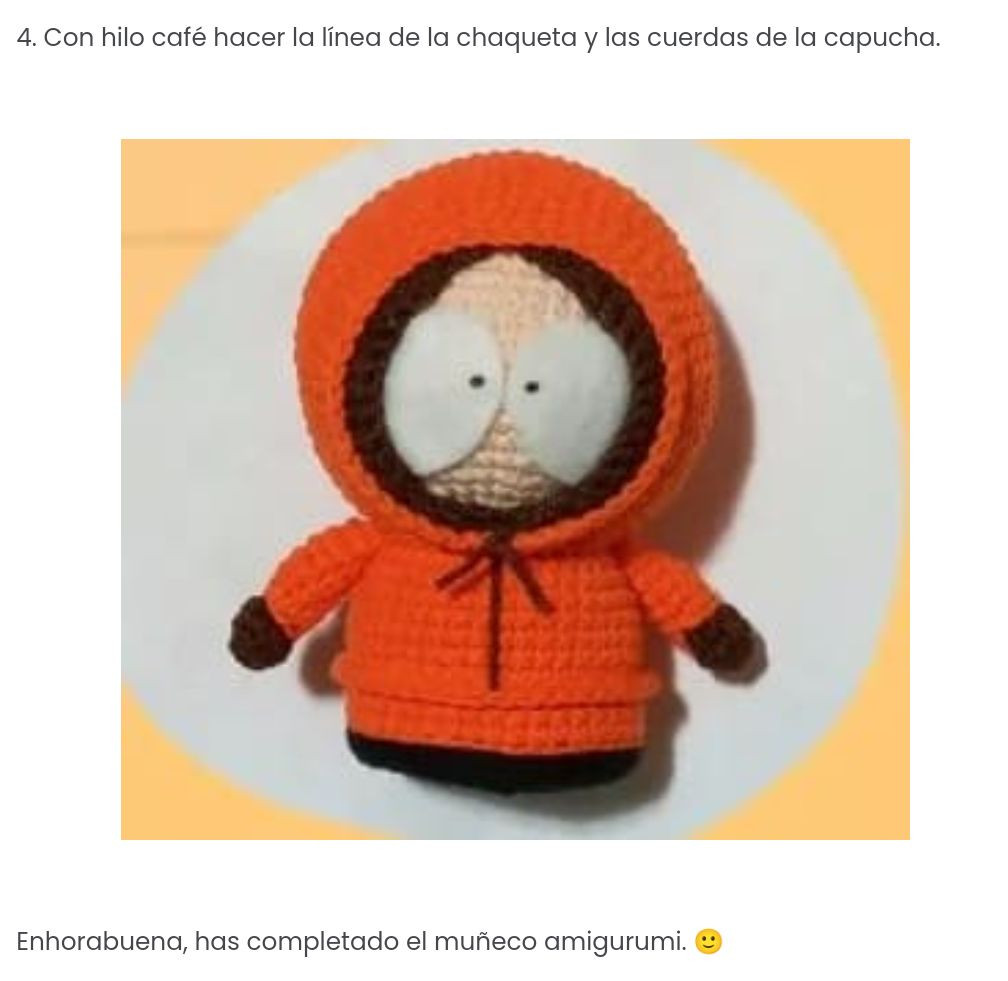 Tutorial Amigurumi Kenny South Park - Patrón Gratis