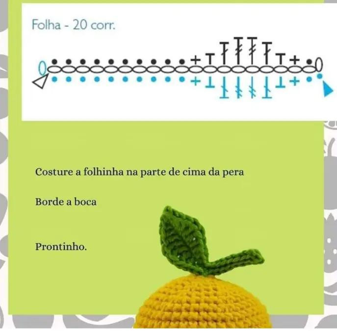 Tutorial Amigurumi Limão: Chart e Instruções de Móc Len em Português