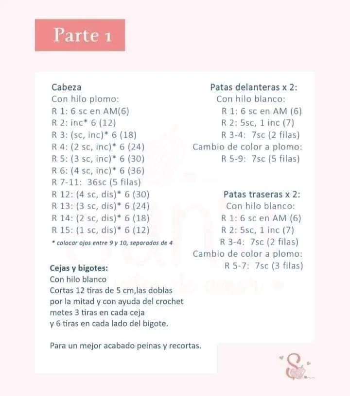 Tutorial Amigurumi Mini Schnauzer en Español con Materiales y Pasos