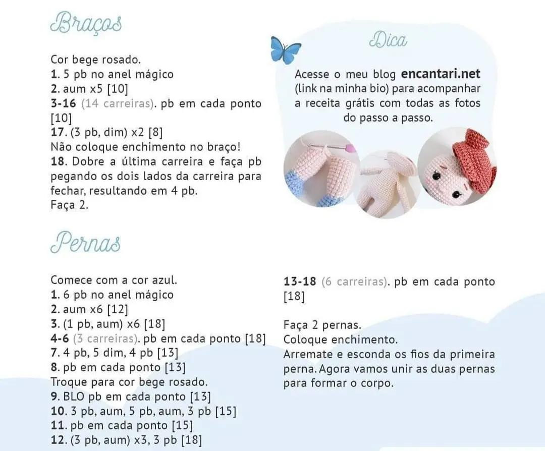 Tutorial Amigurumi Muñeca de Crochet con Vestido Azul y Cabello Rojo