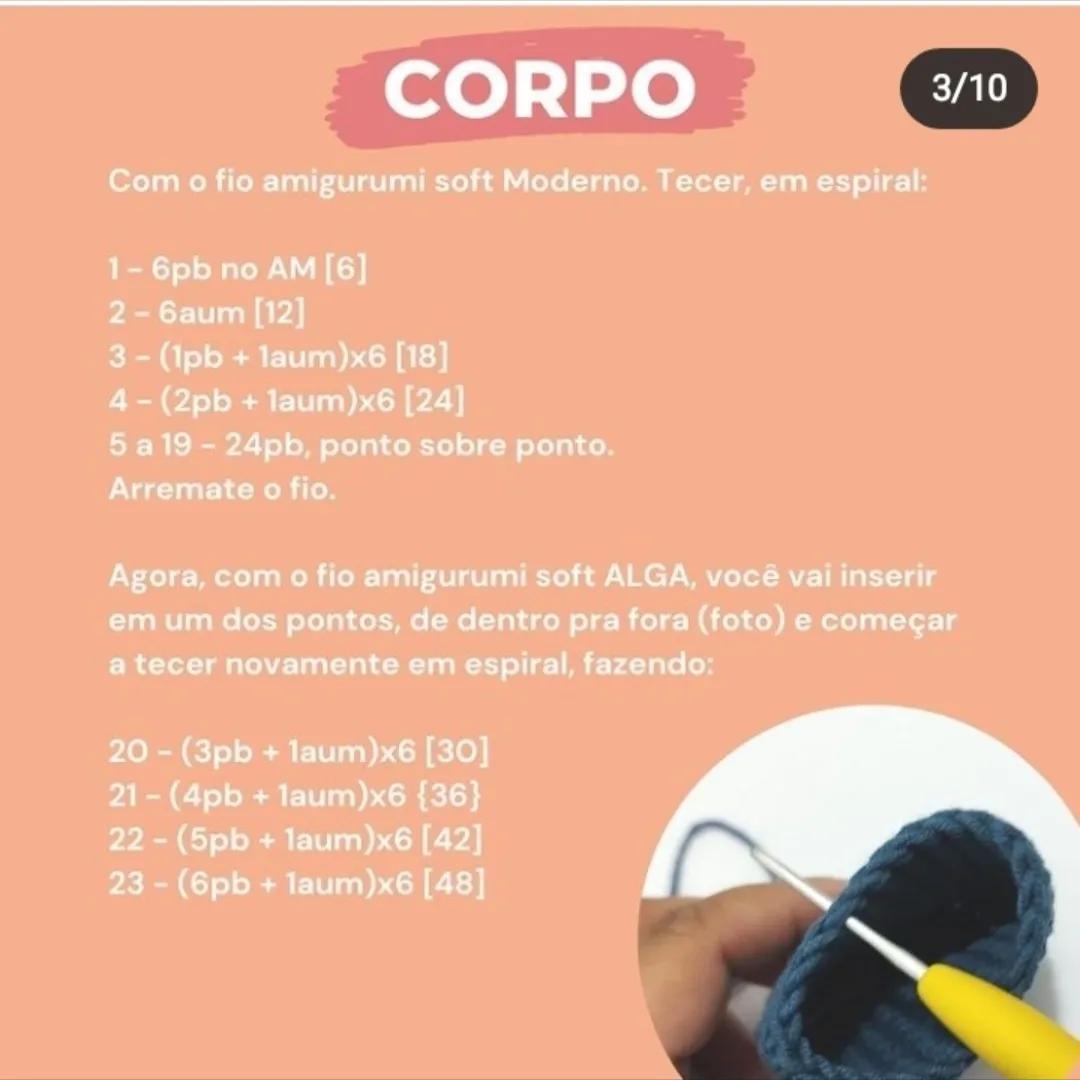 Tutorial Amigurumi Nilo: Porta-trecos Anil Azul