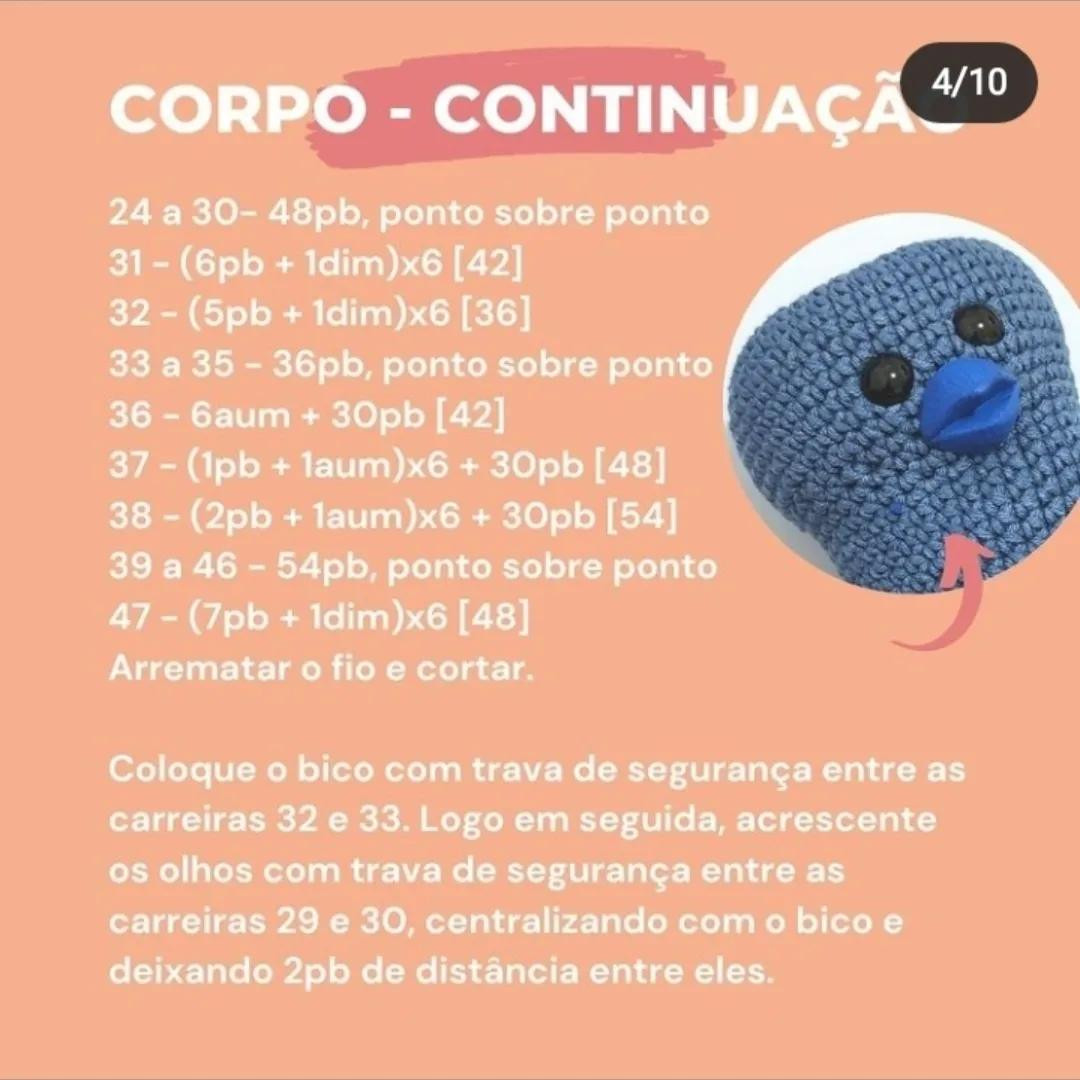 Tutorial Amigurumi Nilo: Porta-trecos Anil Azul