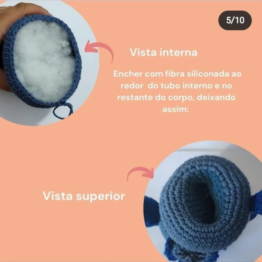Tutorial Amigurumi Nilo: Porta-trecos Anil Azul