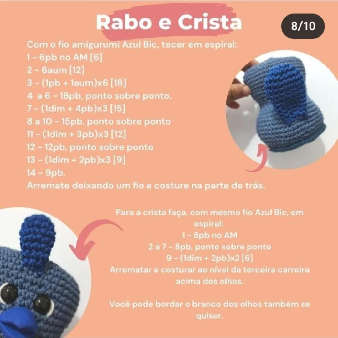 Tutorial Amigurumi Nilo: Porta-trecos Anil Azul