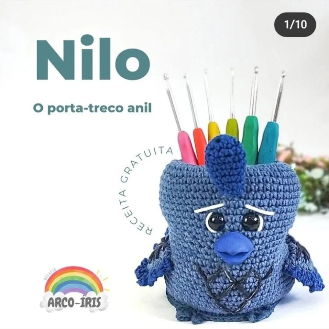 Tutorial Amigurumi Nilo: Porta-trecos Anil Azul