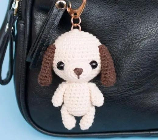 Tutorial Amigurumi Perrito Cremoso con Orejas Marrones para Llavero