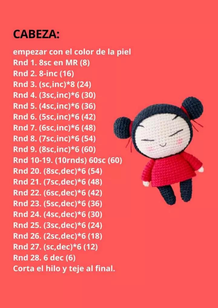 Tutorial Amigurumi Pucca Doll Pattern