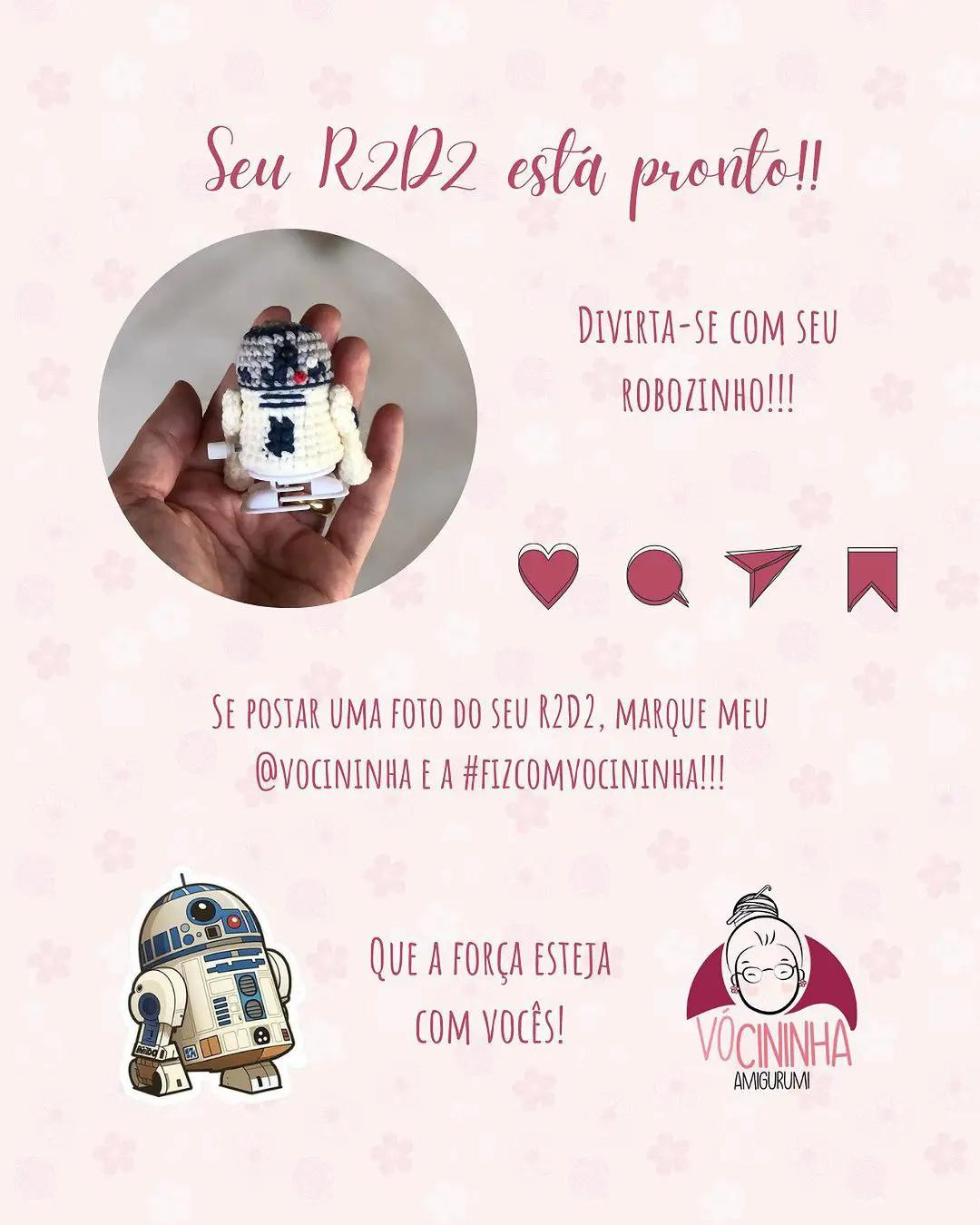 Tutorial Amigurumi R2D2 Star Wars Completo com Materiais e Passo a Passo