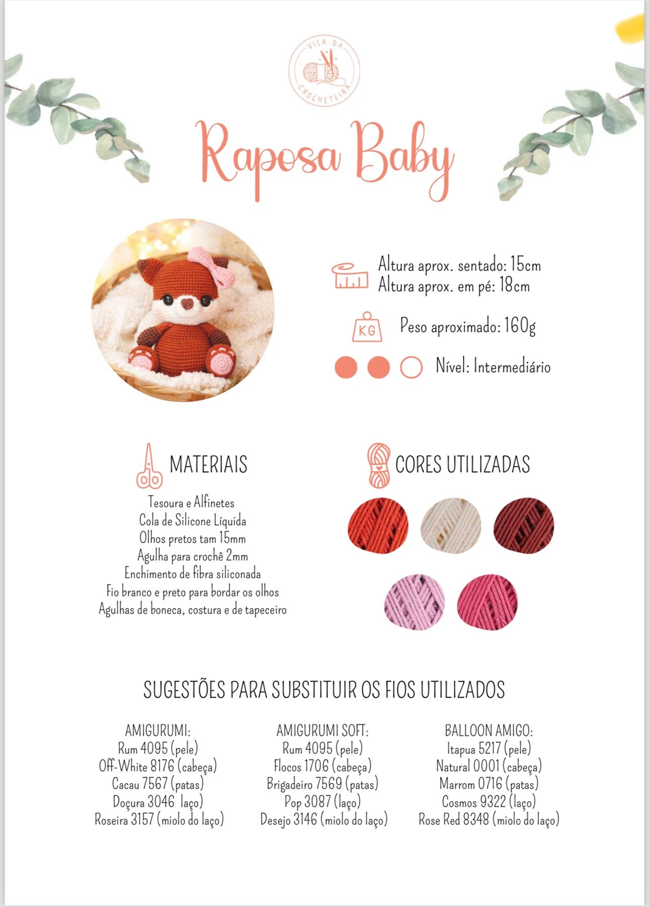 Tutorial Amigurumi Raposa Baby - Guia Completo