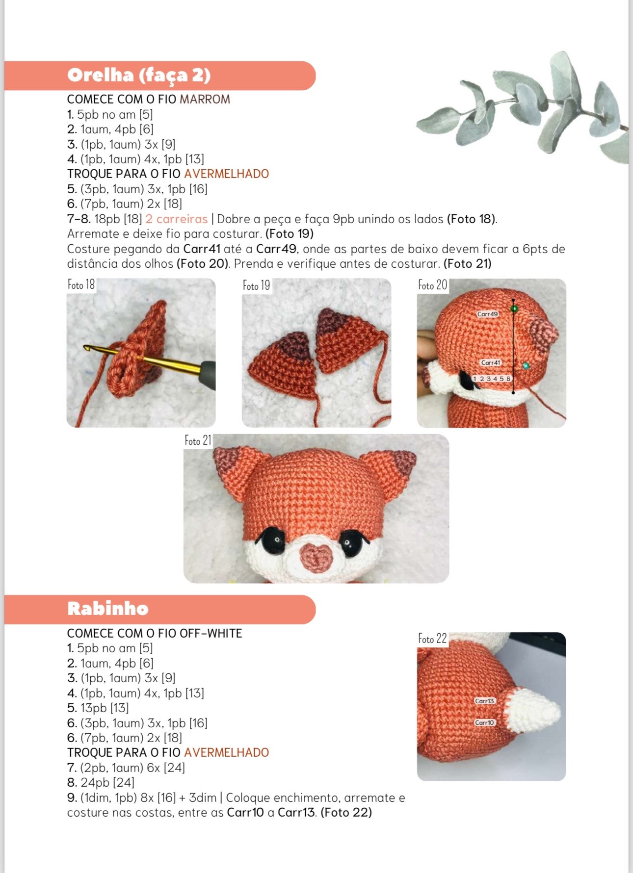 Tutorial Amigurumi Raposa Baby - Guia Completo