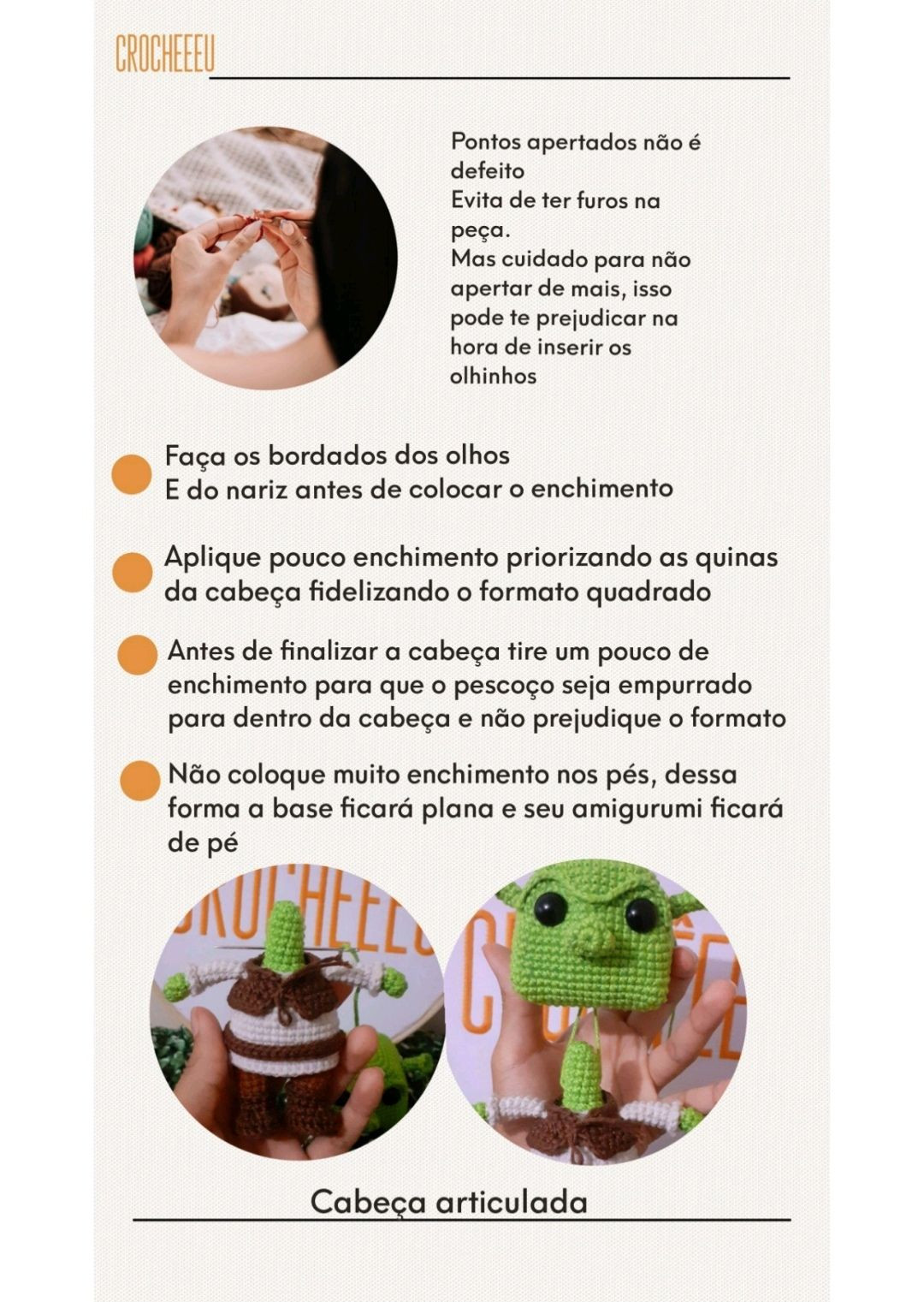 Tutorial Amigurumi Shrek Completo - Materiais e Chart