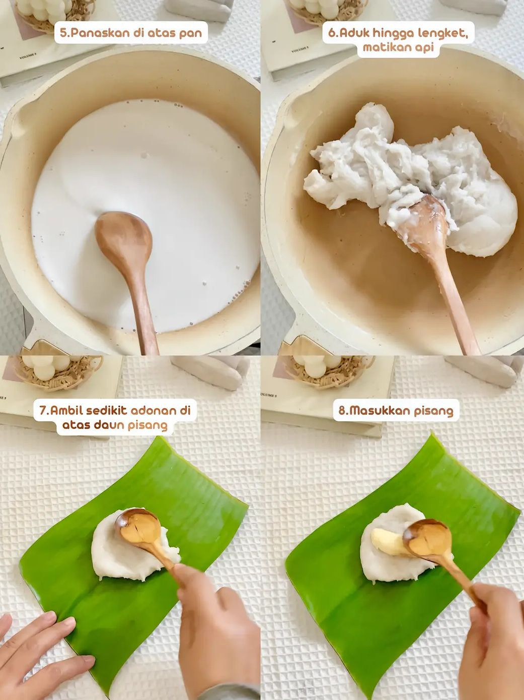 Tutorial Cách Làm Kue Nagasari Pisang: Bánh Bông Lan Dừa Nấu Chín Trong Lá Chuối, Kenyal Manis
