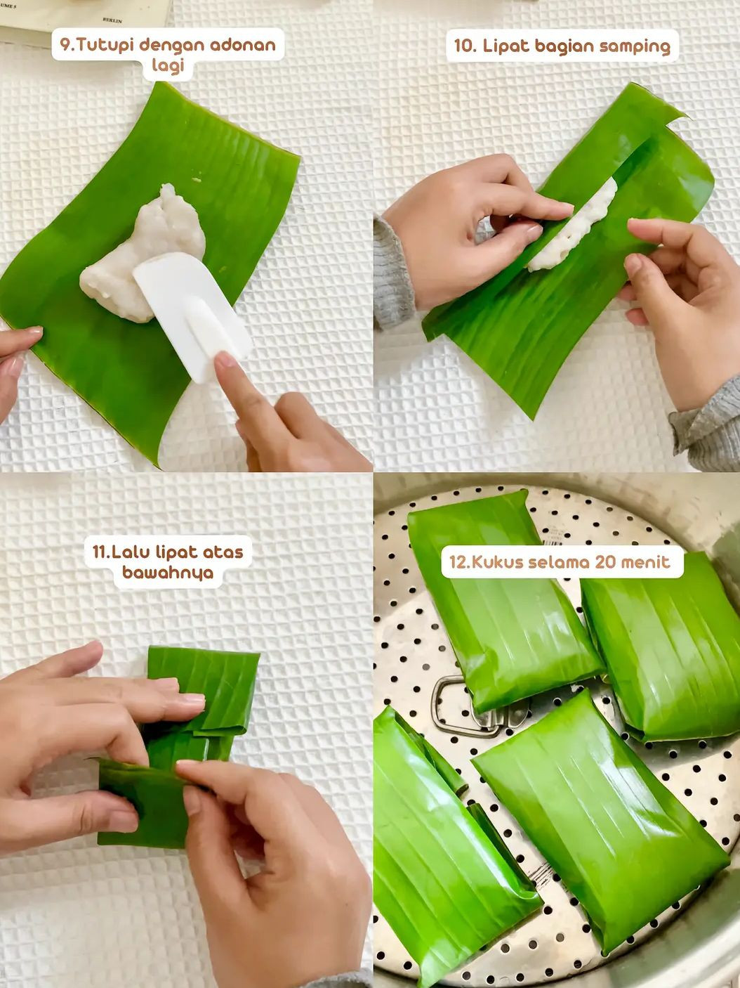 Tutorial Cách Làm Kue Nagasari Pisang: Bánh Bông Lan Dừa Nấu Chín Trong Lá Chuối, Kenyal Manis