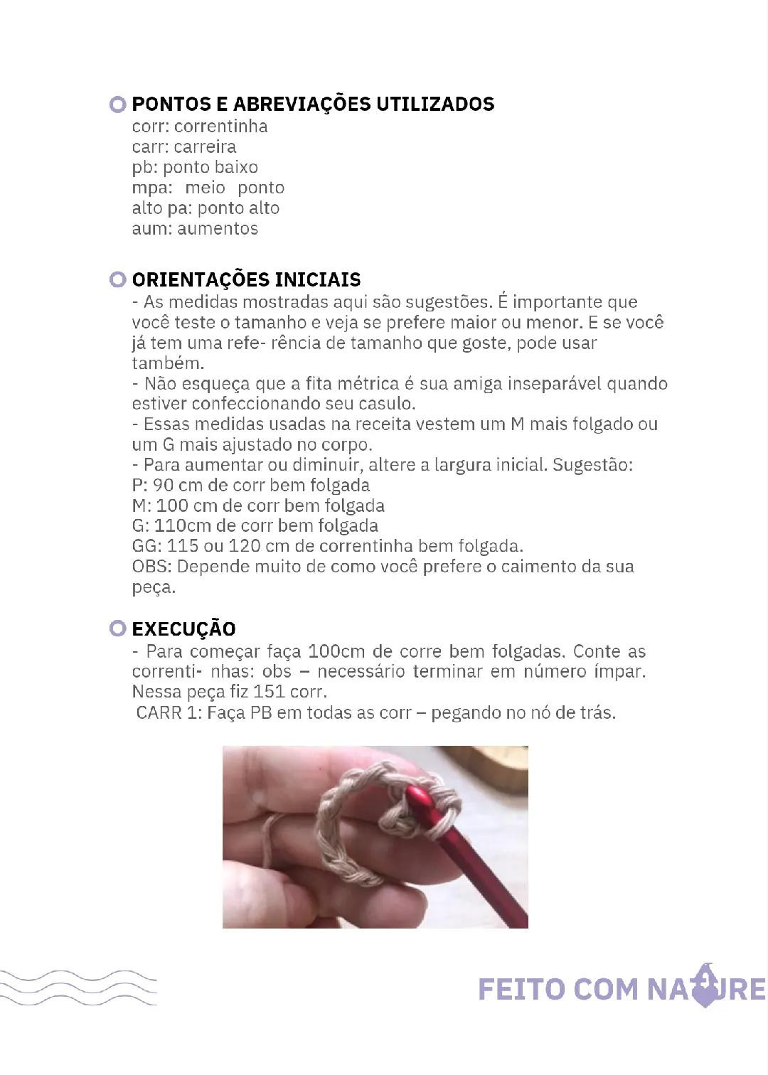 Tutorial: Casaco Casulo Nature - Móc áo khoác poncho màu be từ sợi cotton