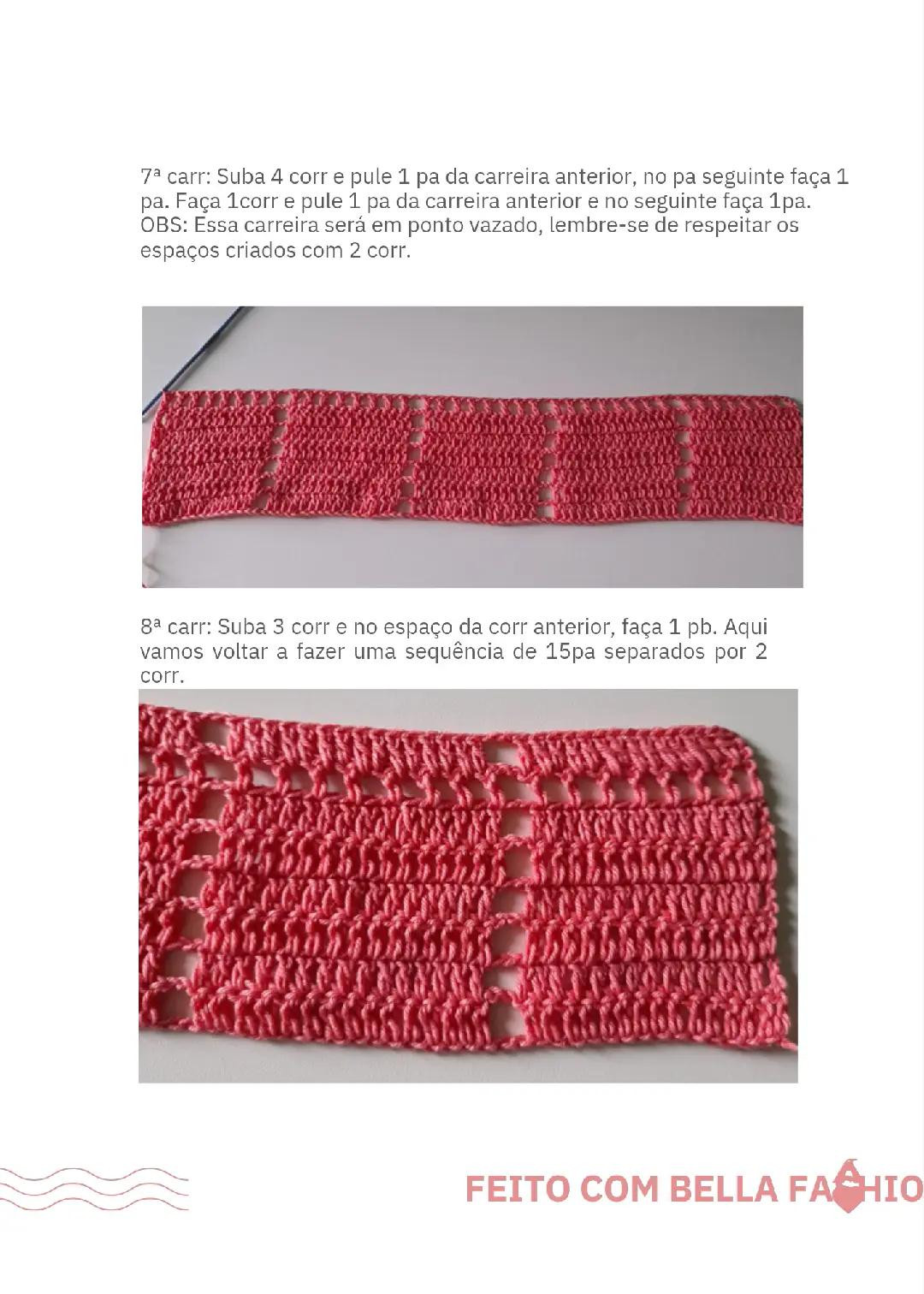 Tutorial Crochê de Verão: Top Crop Rosa com Ponto Vazado