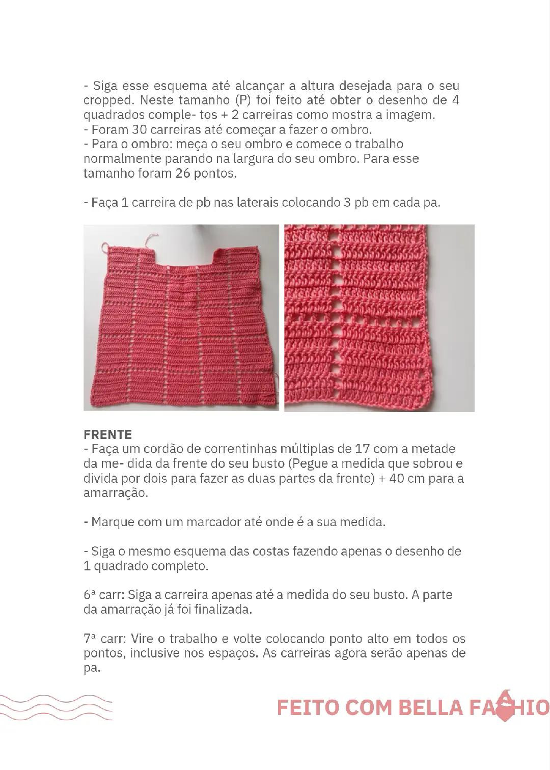 Tutorial Crochê de Verão: Top Crop Rosa com Ponto Vazado