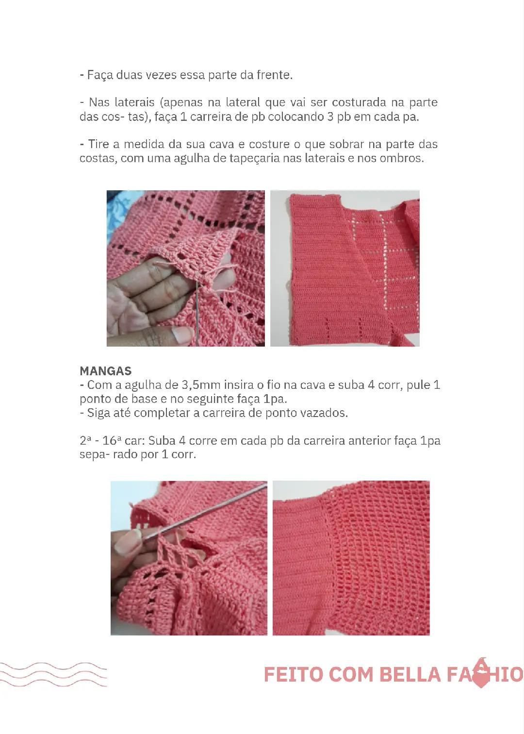 Tutorial Crochê de Verão: Top Crop Rosa com Ponto Vazado
