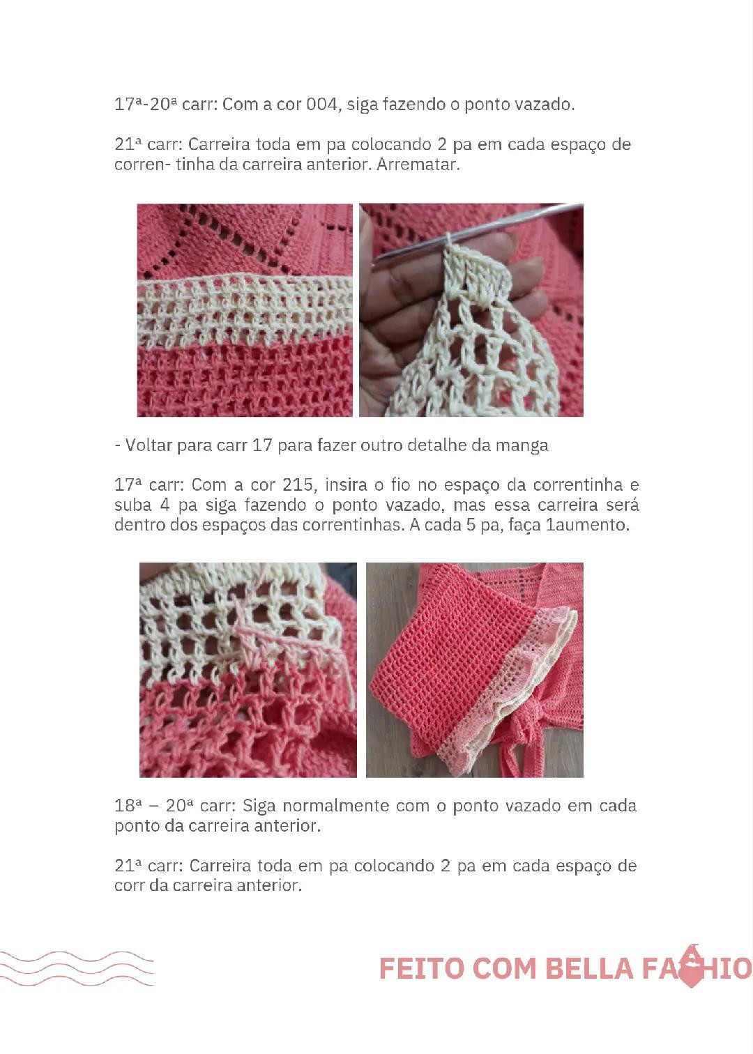 Tutorial Crochê de Verão: Top Crop Rosa com Ponto Vazado