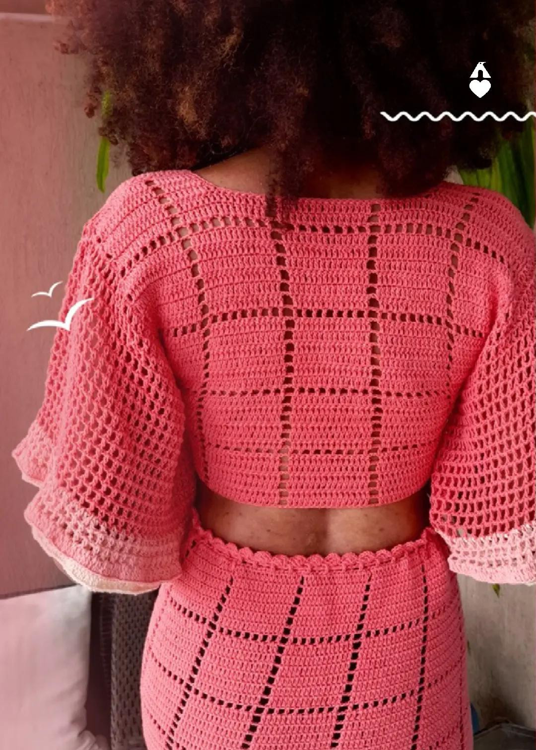Tutorial Crochê de Verão: Top Crop Rosa com Ponto Vazado