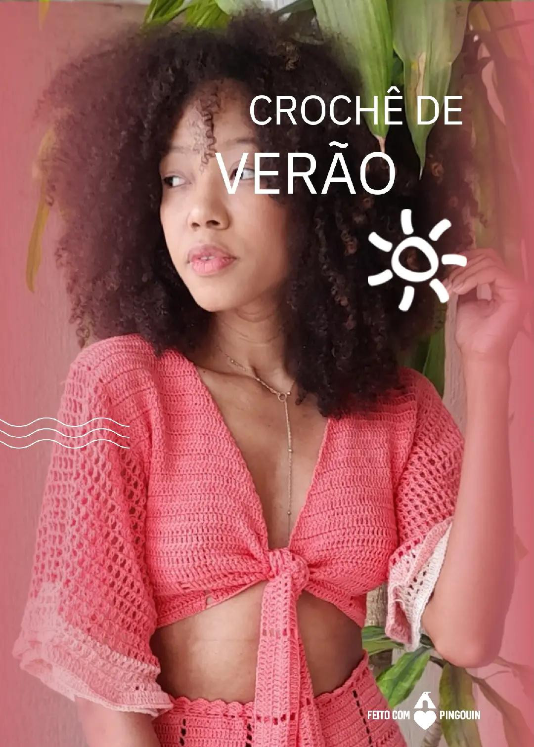 Tutorial Crochê de Verão: Top Crop Rosa com Ponto Vazado