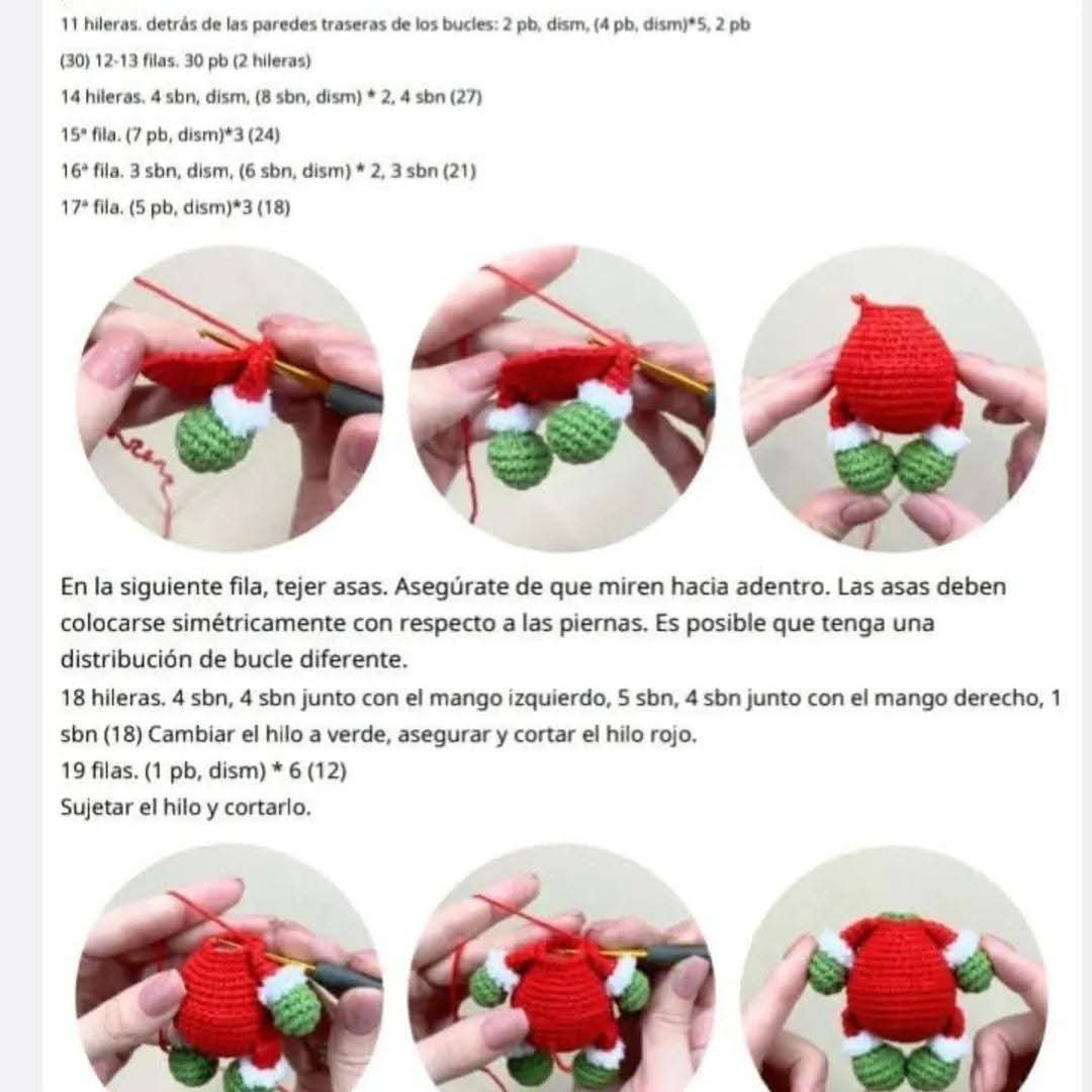 Tutorial crochet amigurumi Grinch Navidad