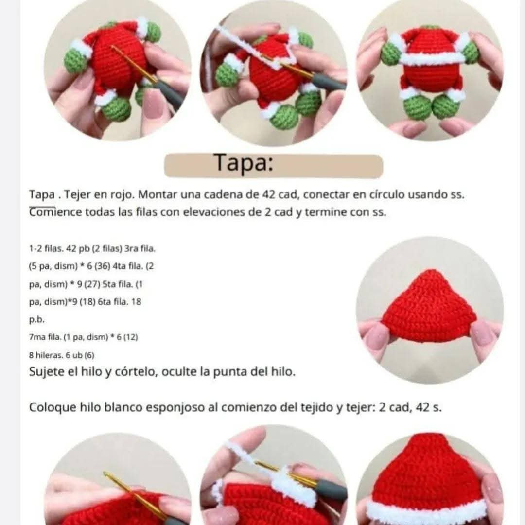 Tutorial crochet amigurumi Grinch Navidad