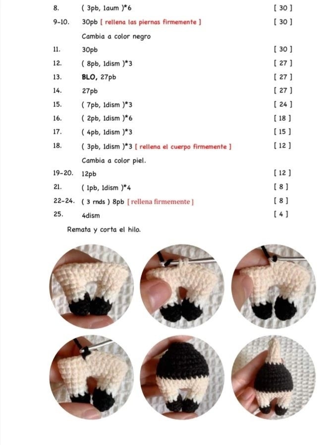 Tutorial crochet amigurumi monja negra paso a paso