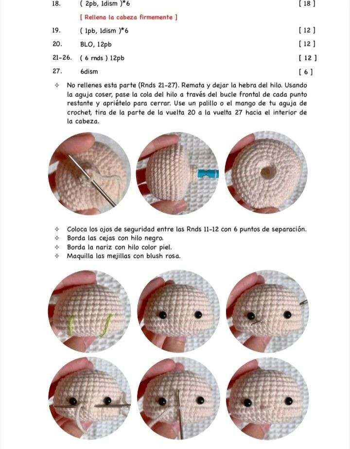 Tutorial crochet amigurumi monja negra paso a paso